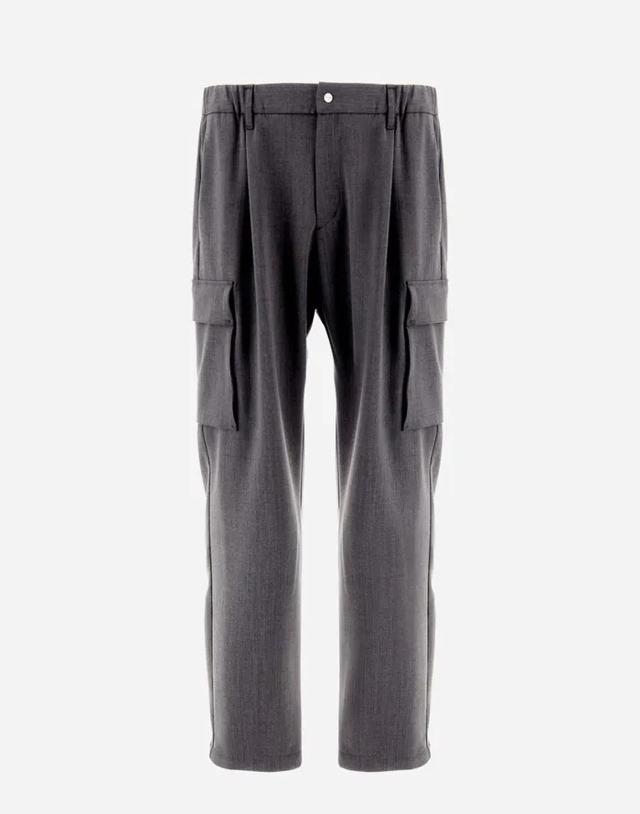 Herno TROUSERS IN SOFT WOOL Iron Men Trousers