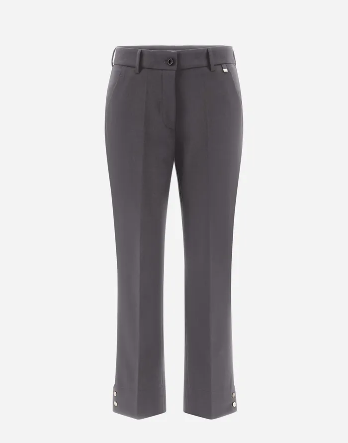 Herno TROUSERS IN SOFT WOOL Iron Women Trousers
