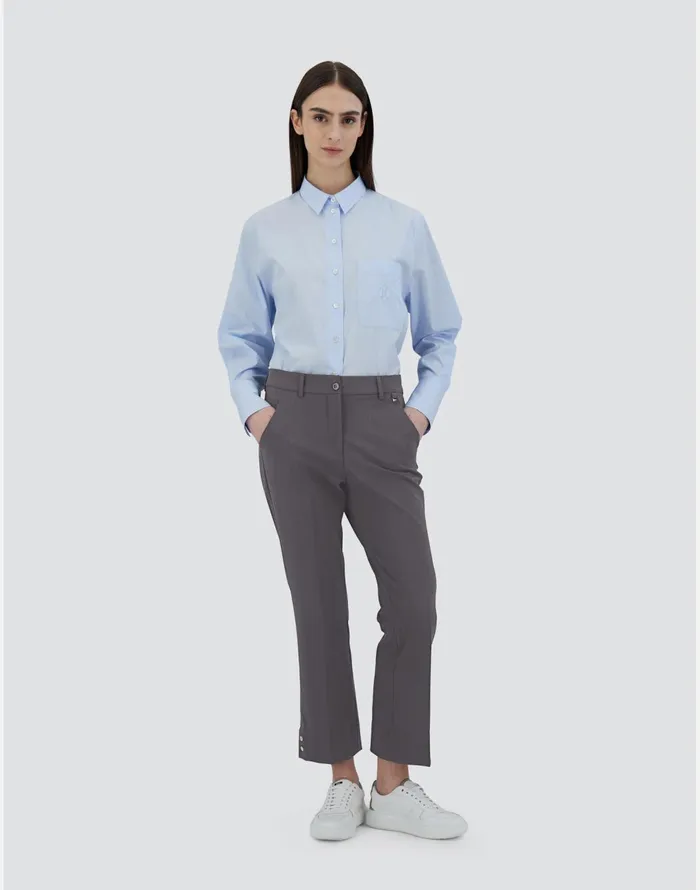 Herno TROUSERS IN SOFT WOOL Iron Women Trousers