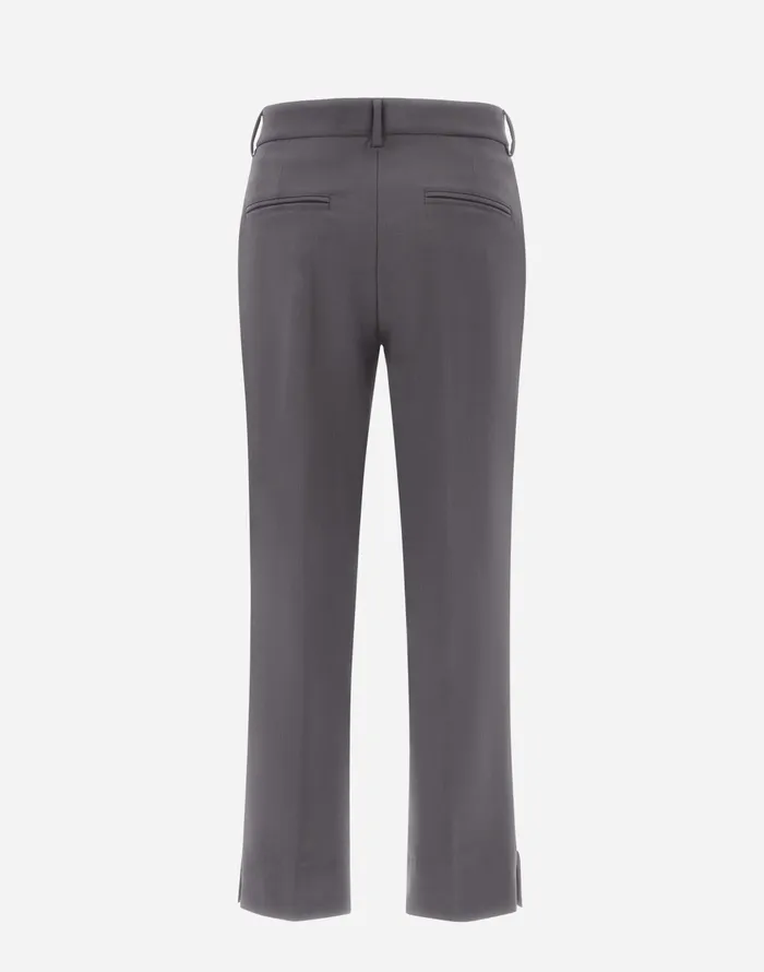 Herno TROUSERS IN SOFT WOOL Iron Women Trousers