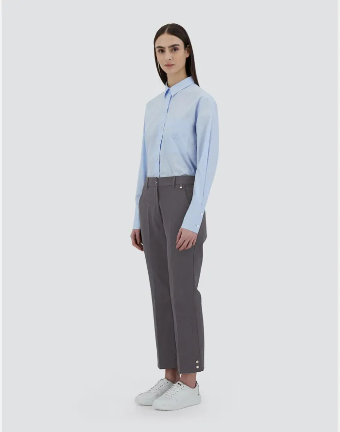 Herno TROUSERS IN SOFT WOOL Iron Women Trousers