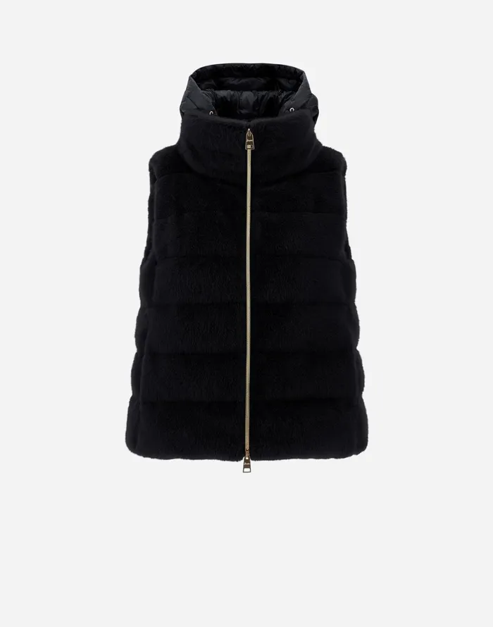 Herno VEST IN NEW LADY FAUX FUR Black Women Vests