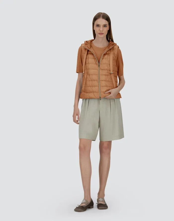 Herno VEST IN NYLON ULTRALIGHT AND MONOGRAM Camel Women Vests