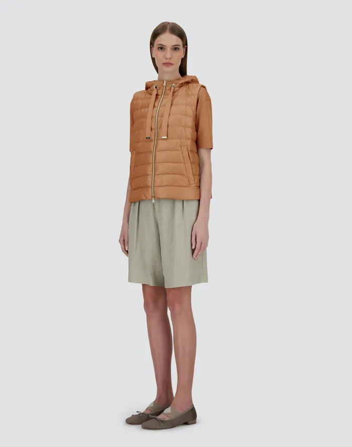 Herno VEST IN NYLON ULTRALIGHT AND MONOGRAM Camel Women Vests