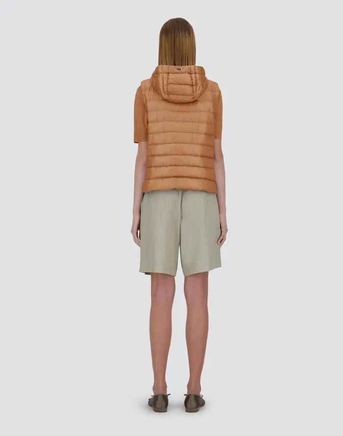 Herno VEST IN NYLON ULTRALIGHT AND MONOGRAM Camel Women Vests