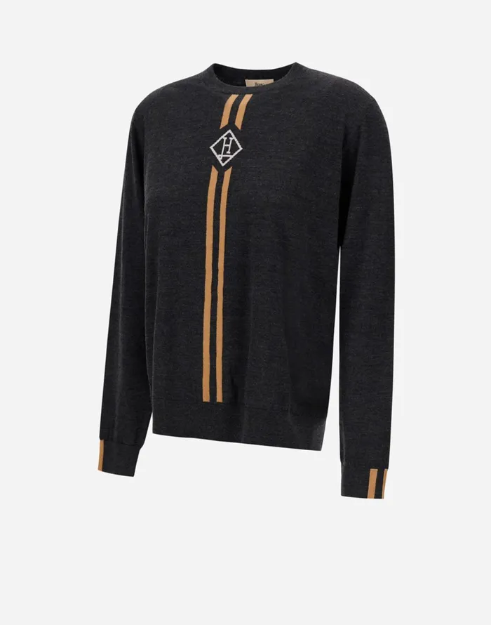 Herno WOMEN039S BRUSHED WOOL SWEATER Grey Women Sweaters and Cardigan