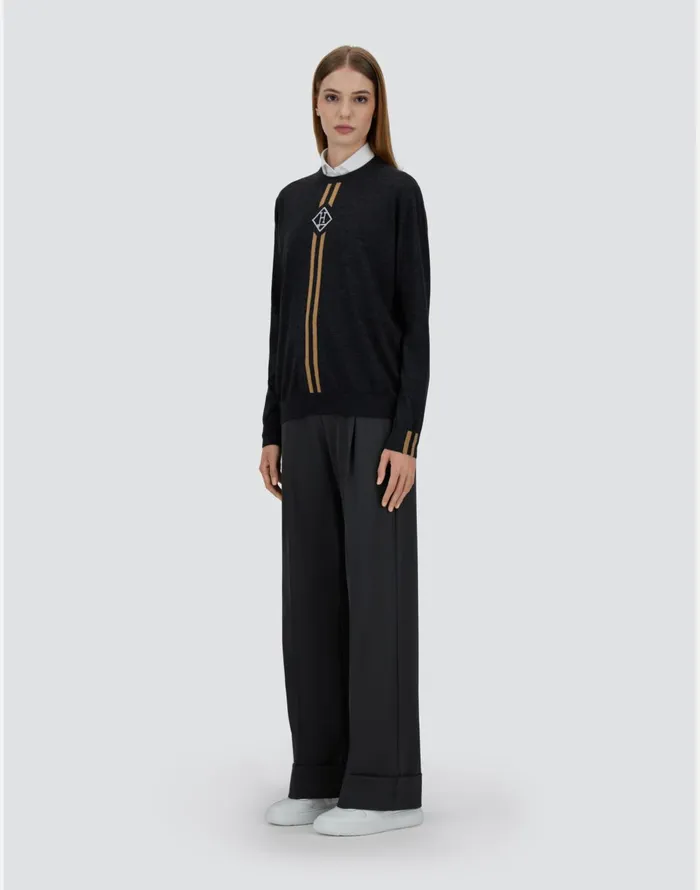Herno WOMEN039S BRUSHED WOOL SWEATER Grey Women Sweaters and Cardigan