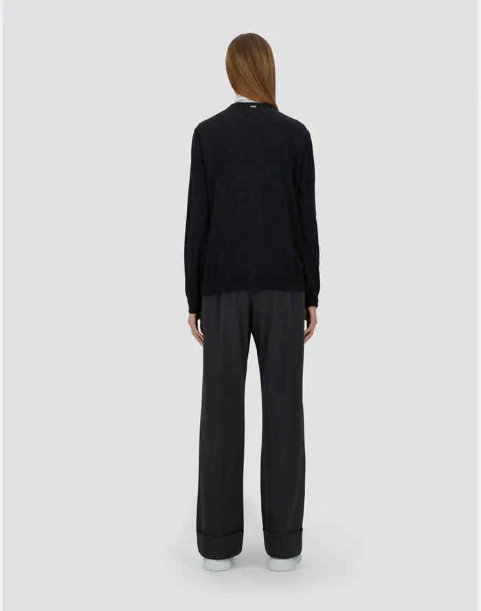 Herno WOMEN039S BRUSHED WOOL SWEATER Grey Women Sweaters and Cardigan