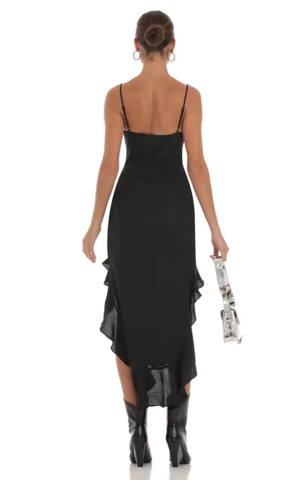 High Low Dress Black Women LUCY IN THE SKY Mini Dresses