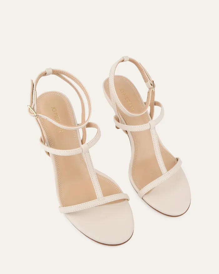 HIGH SANDALS jomercer Women Lacey high heel sandals off white leather HIGH SANDALS jomercer Women Lacey high heel sandals off white leather
