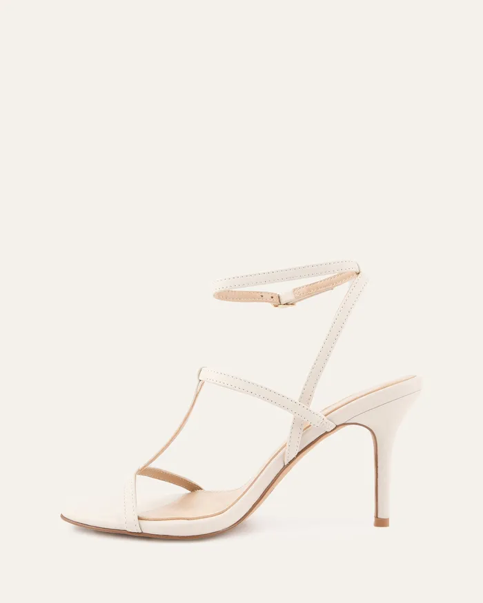 HIGH SANDALS jomercer Women Lacey high heel sandals off white leather HIGH SANDALS jomercer Women Lacey high heel sandals off white leather