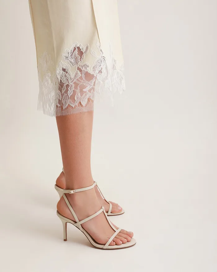HIGH SANDALS jomercer Women Lacey high heel sandals off white leather HIGH SANDALS jomercer Women Lacey high heel sandals off white leather