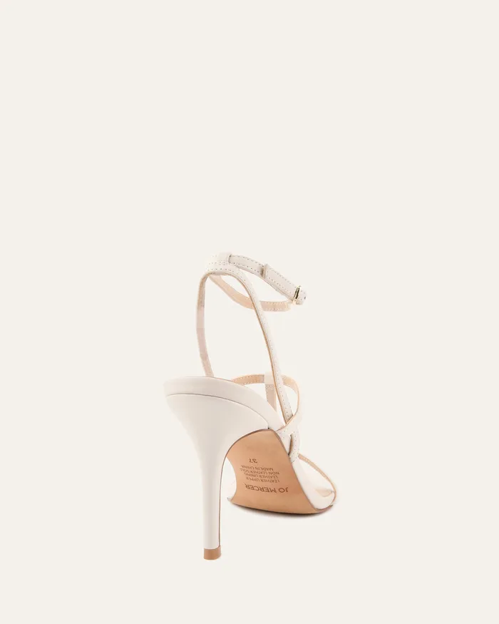 HIGH SANDALS jomercer Women Lacey high heel sandals off white leather HIGH SANDALS jomercer Women Lacey high heel sandals off white leather