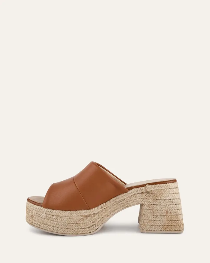 HIGH SANDALS Kristen high heel espadrille sandals tan leather 8211 jomercer Women