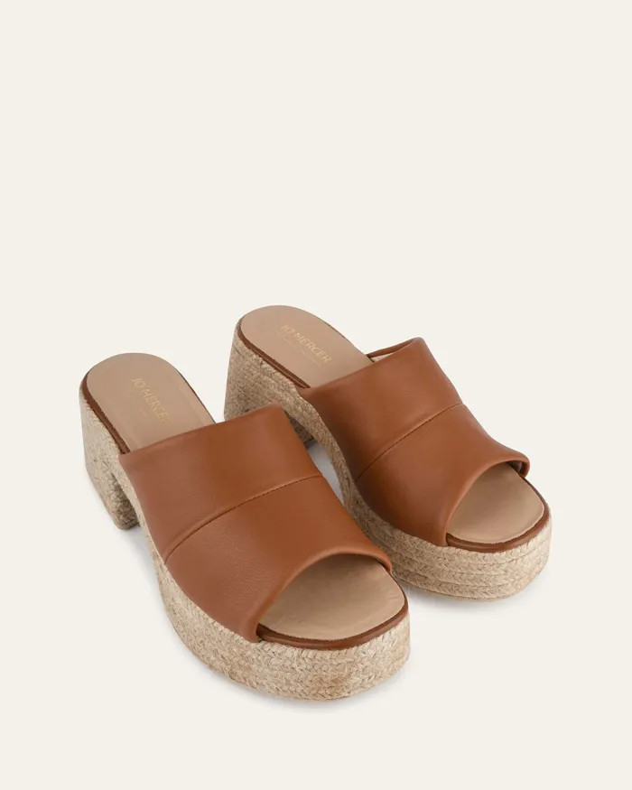 HIGH SANDALS Kristen high heel espadrille sandals tan leather 8211 jomercer Women