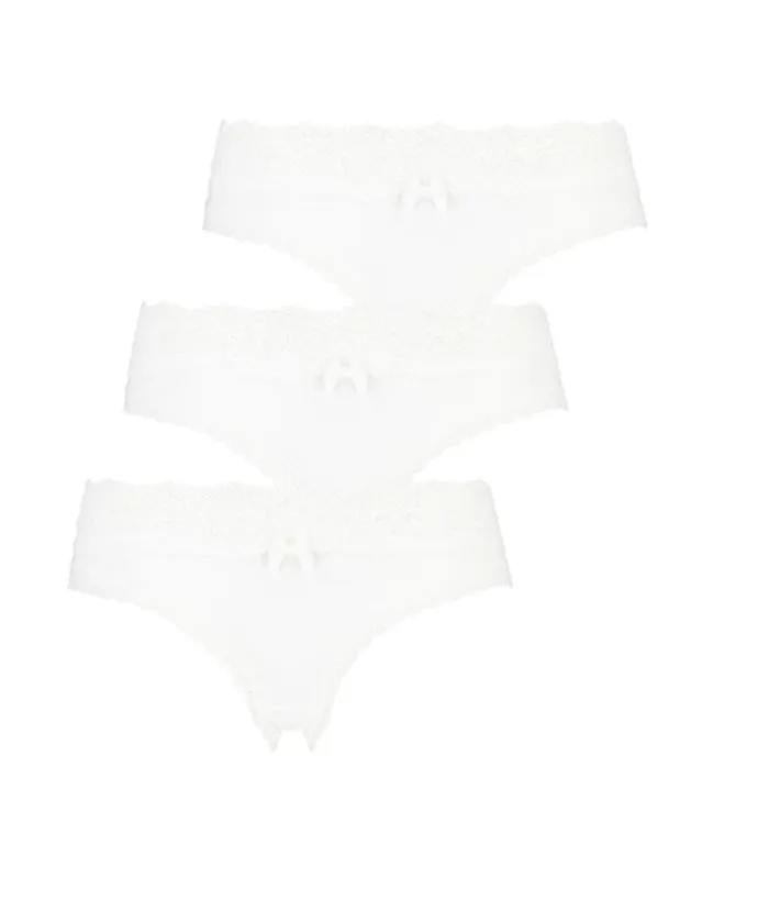 Hunkemller 3Pack Dakota Brazilian Shorts 8211 White White 8211 Women Hunkemller 3Pack Dakota Brazilian Shorts 8211 White White 8211 Women