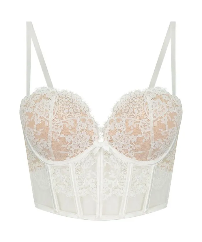 Hunkemller Chlo Padded Underwired Longline Maximizer Bra 8211 White 8211 Women
