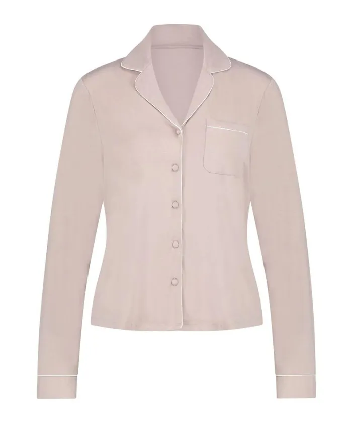 Hunkemller Essential Jersey LongSleeved Jacket 8211 Beige Beige 8211 Women