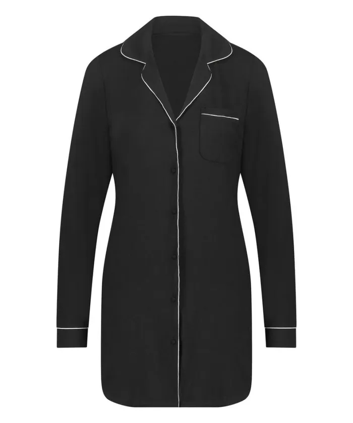 Hunkemller Essential Jersey Shirtdress 8211 Black Black 8211 Women Hunkemller Essential Jersey Shirtdress 8211 Black Black 8211 Women