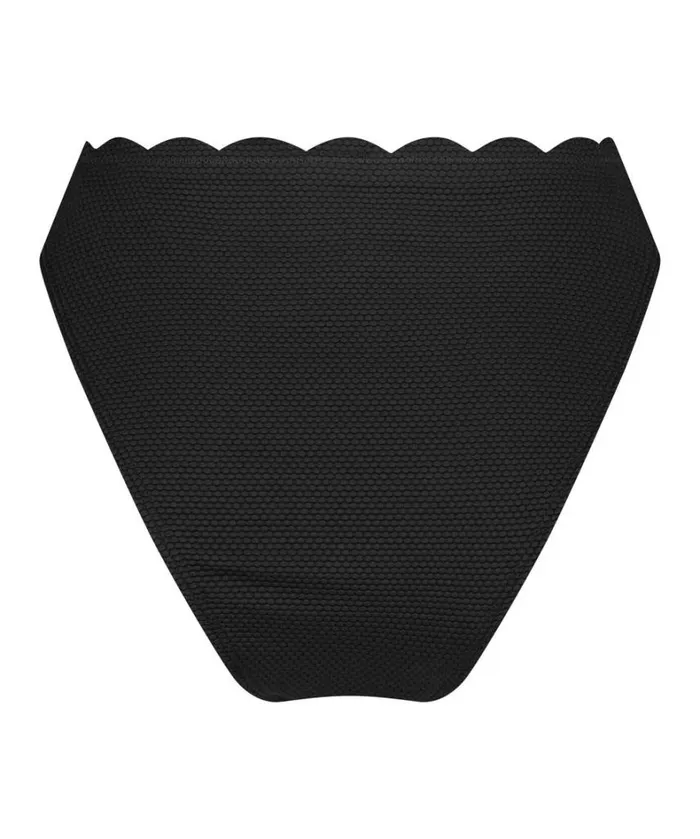 Hunkemller Highcut Scallop Bikini Bottoms 8211 Black Black 8211 Women Hunkemller Highcut Scallop Bikini Bottoms 8211 Black Black 8211 Women
