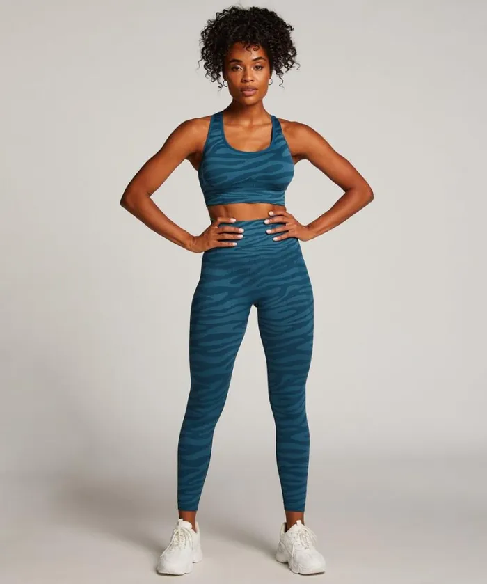 Hunkemller HKMX High Waisted Seamless Sport Legging 8211 Blue Blue 8211 Women