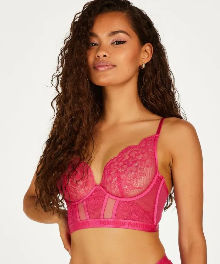 Hunkemller Honey NonPadded Longline Underwired Bra 8211 Pink Pink 8211 Women