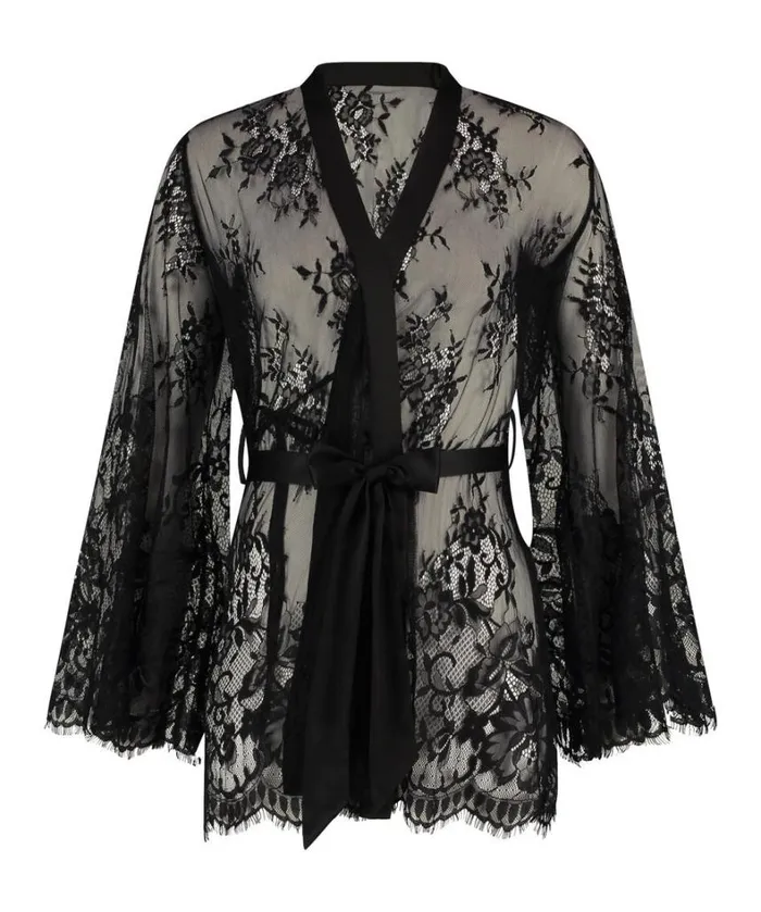Hunkemller Isabelle Lace Kimono 8211 Black Black 8211 Women Hunkemller Isabelle Lace Kimono 8211 Black Black 8211 Women