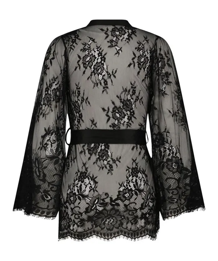 Hunkemller Isabelle Lace Kimono 8211 Black Black 8211 Women Hunkemller Isabelle Lace Kimono 8211 Black Black 8211 Women