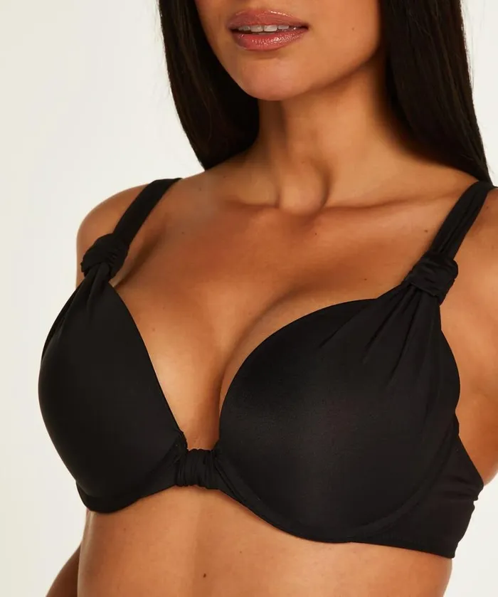 Hunkemller Luxe Padded Pushup Bikini Top Cup A 8211 E 8211 Black Black 8211 Women