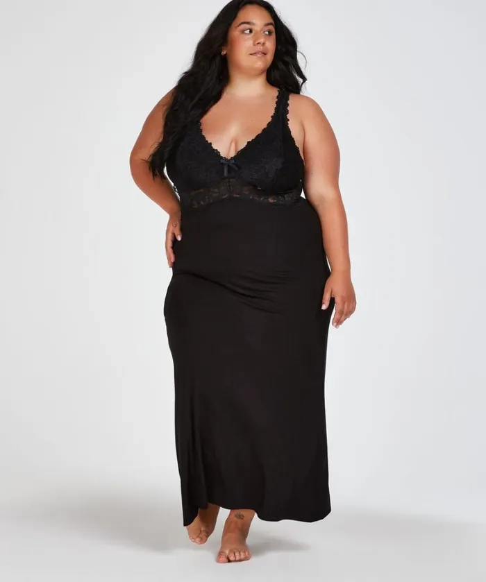 Hunkemller Nora Lace Long Slip Dress 8211 Black Black 8211 Women Hunkemller Nora Lace Long Slip Dress 8211 Black Black 8211 Women