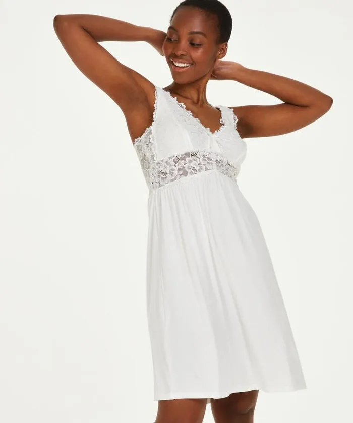 Hunkemller Nora Lace Slip Dress 8211 White White 8211 Women