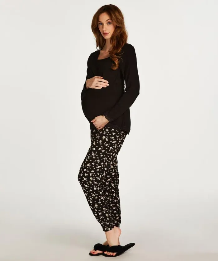 Hunkemller Nursing Pyjama Set 8211 Black Black 8211 Women