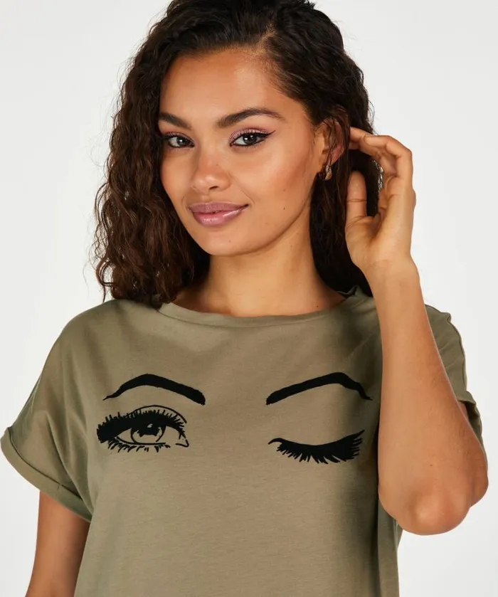 Hunkemller Round Neck Nightshirt 8211 Green 8211 Women