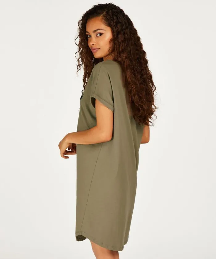 Hunkemller Round Neck Nightshirt 8211 Green 8211 Women