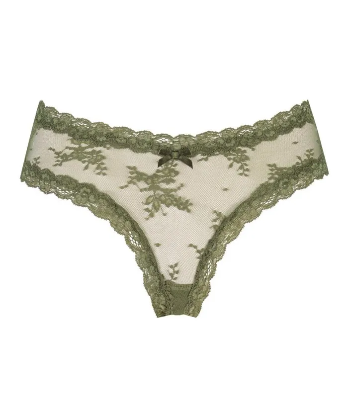 Hunkemller Vshaped Brazilian Knickers Mesh 8211 Green Green 8211 Women