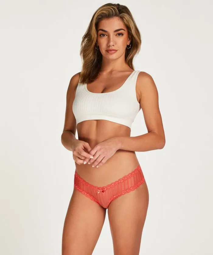 Hunkemller Vshaped Brazilian Knickers Mesh 8211 Orange Orange 8211 Women