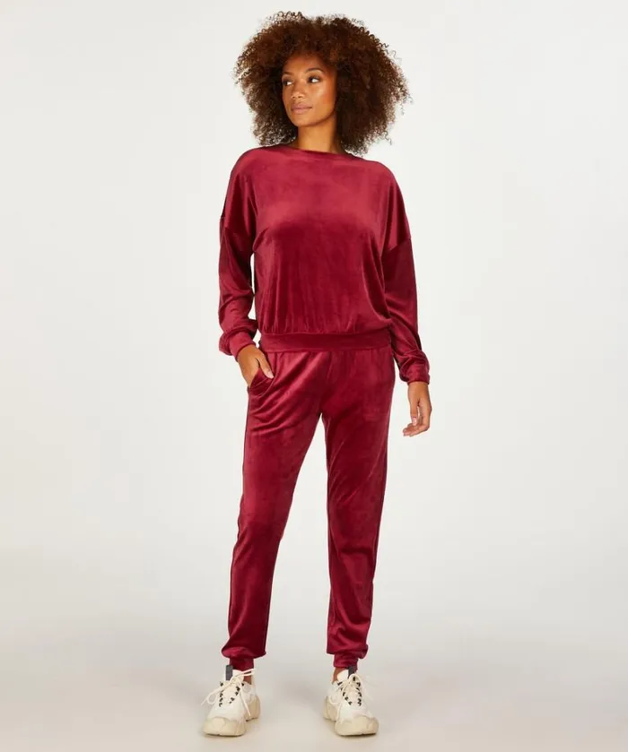 Hunkemller Velour Jogging Bottoms 8211 Purple Purple 8211 Women