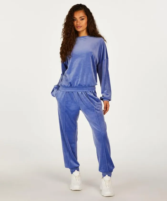 Hunkemller Velours Jogging Pants 8211 Blue Blue 8211 Women