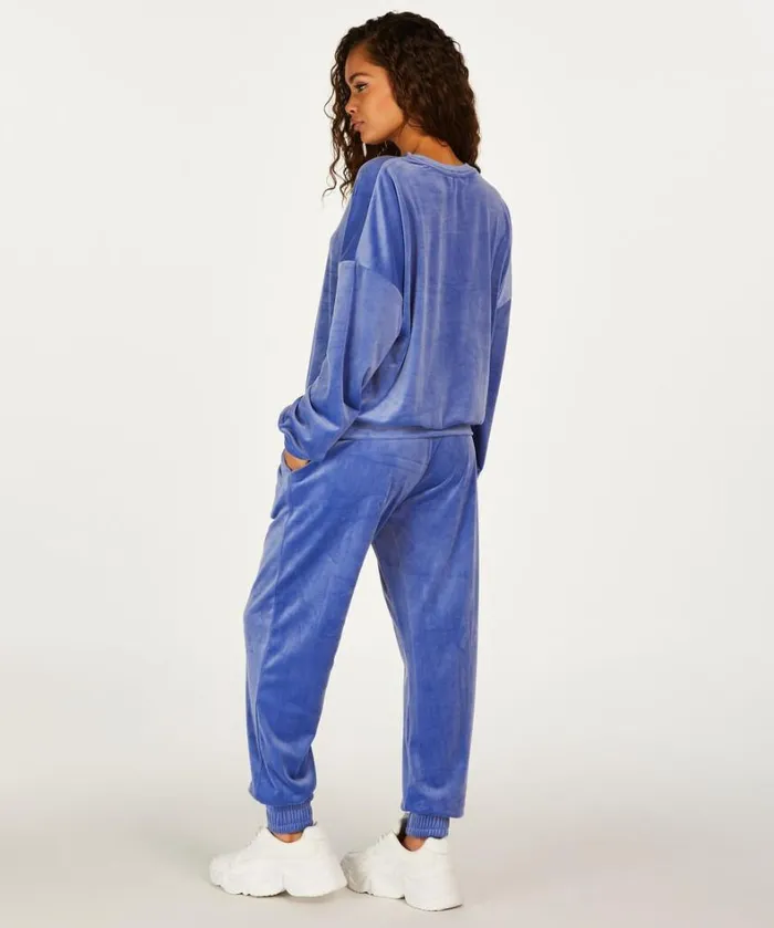Hunkemller Velours Jogging Pants 8211 Blue Blue 8211 Women