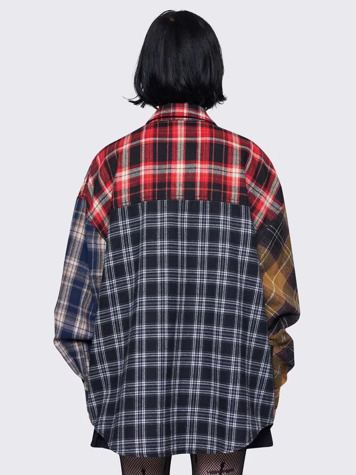 Indie Patchwork Plaid Shirt Women Minga London Tops and TShirts