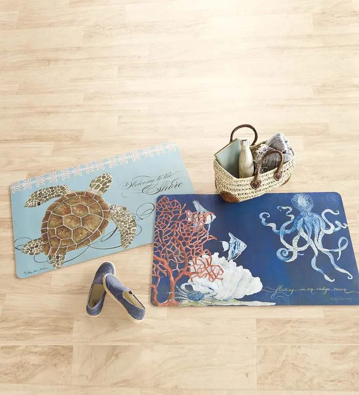 Indoor Living Nautical Floor Mat 8211 Octopus Plow and Hearth Bath Accessories