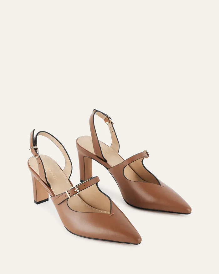 Ingrid mid heel tan leather Women MID HEELS jomercer Ingrid mid heel tan leather Women MID HEELS jomercer