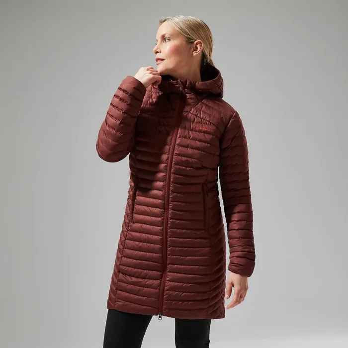 Insulated Women Berghaus Nula Micro Synthetic Insulated Long Jacket 8211 Brown