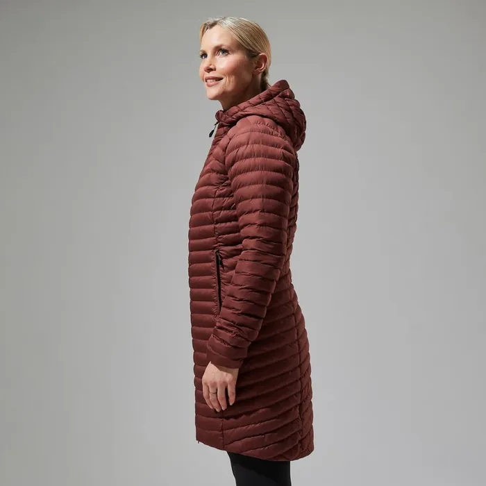 Insulated Women Berghaus Nula Micro Synthetic Insulated Long Jacket 8211 Brown