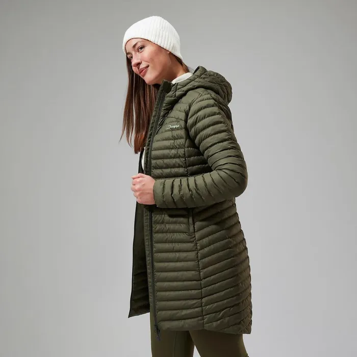 Insulated Women Berghaus Nula Micro Synthetic Insulated Long Jacket 8211 Green