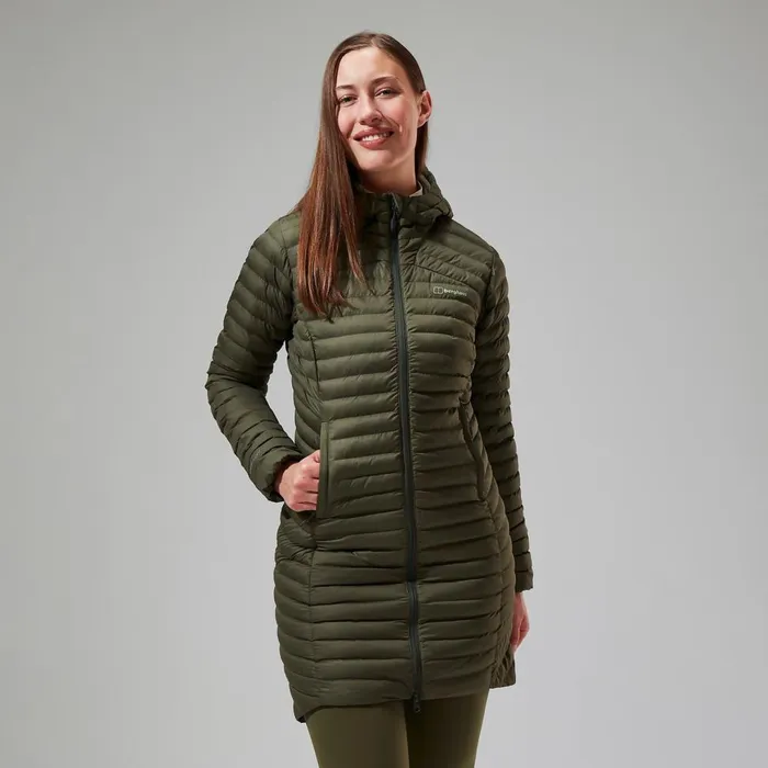 Insulated Women Berghaus Nula Micro Synthetic Insulated Long Jacket 8211 Green