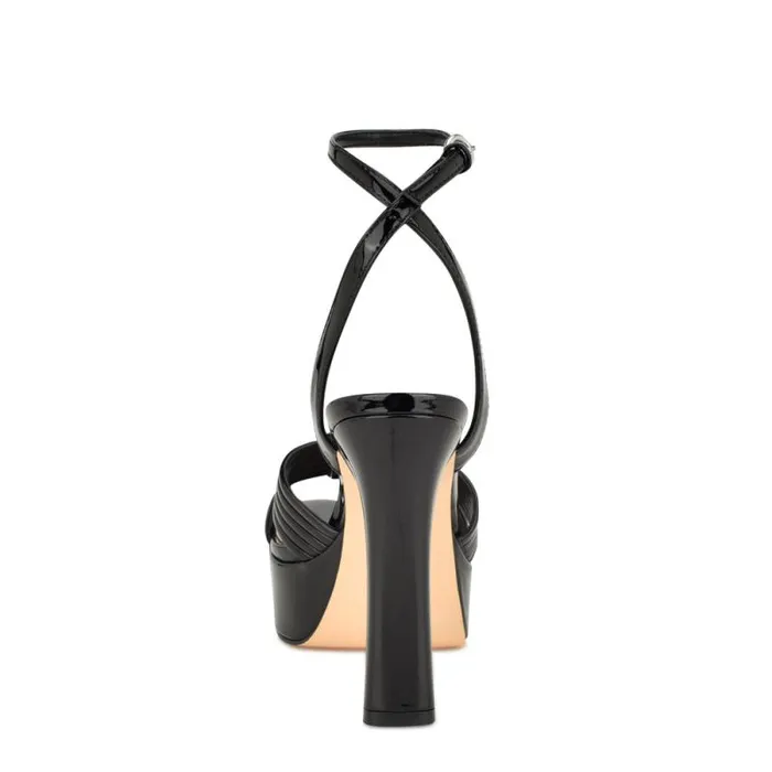 Irna Platform Ankle Strap Knotted Sandals Black Patent Women Nine West Sandals Irna Platform Ankle Strap Knotted Sandals Black Patent Women Nine West Sandals
