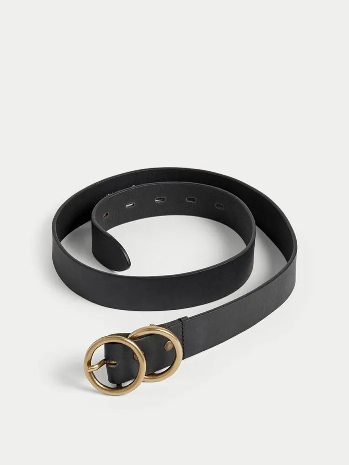 Italian Leather Carlos Belt Black Women Jigsaw Leather