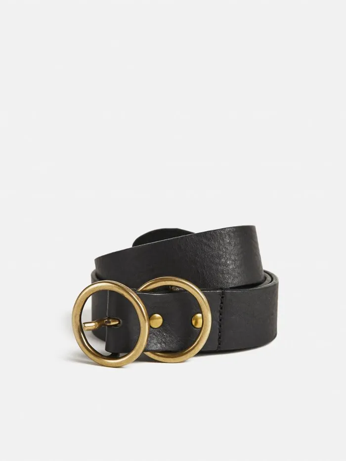 Italian Leather Carlos Belt Black Women Jigsaw Leather