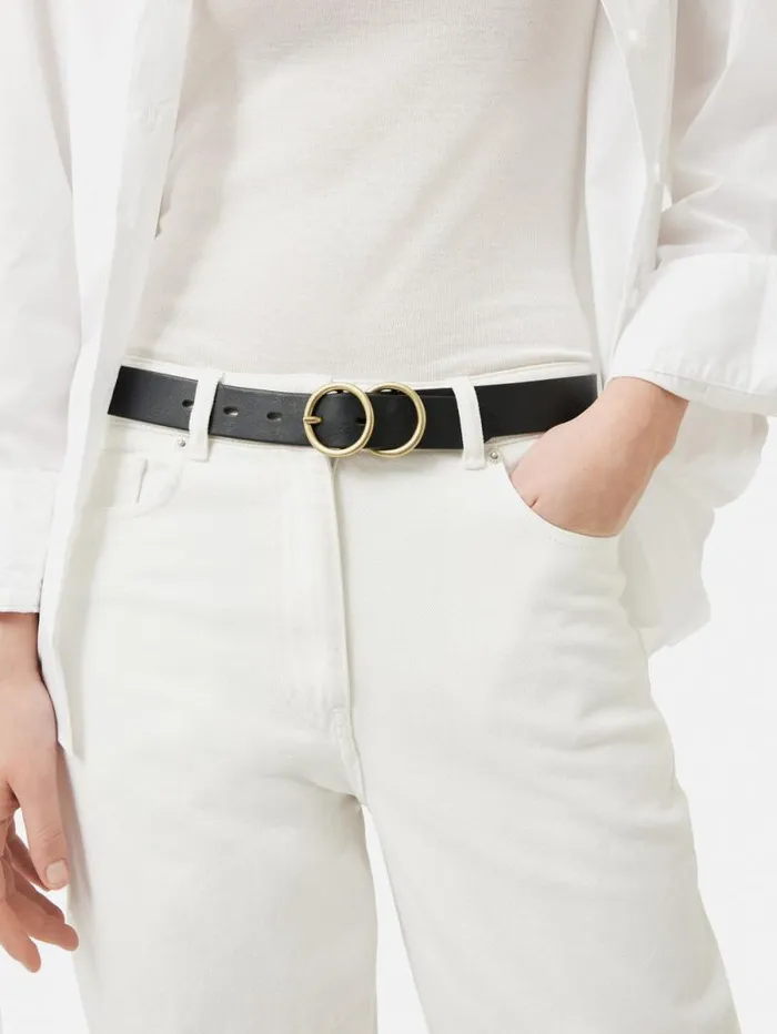 Italian Leather Carlos Belt Black Women Jigsaw Leather